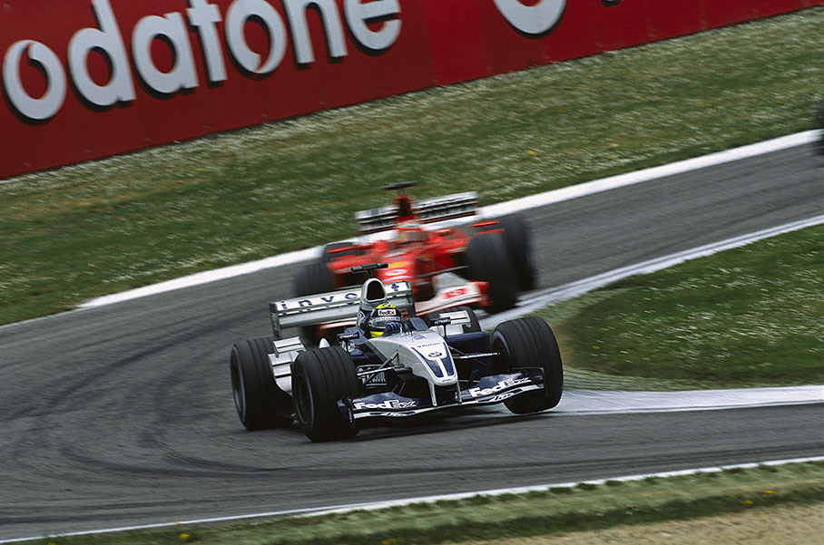 Ralf Schumacher leading his brother Michael