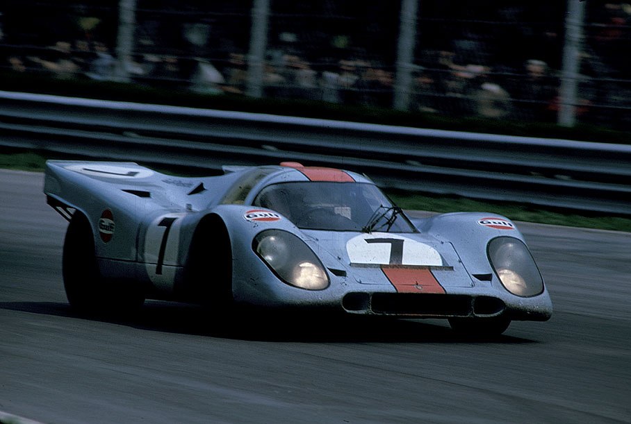 The winning Porsche 917K 016 of Pedro Rodriguez (MEX) and Leo Kinnunen (SF)