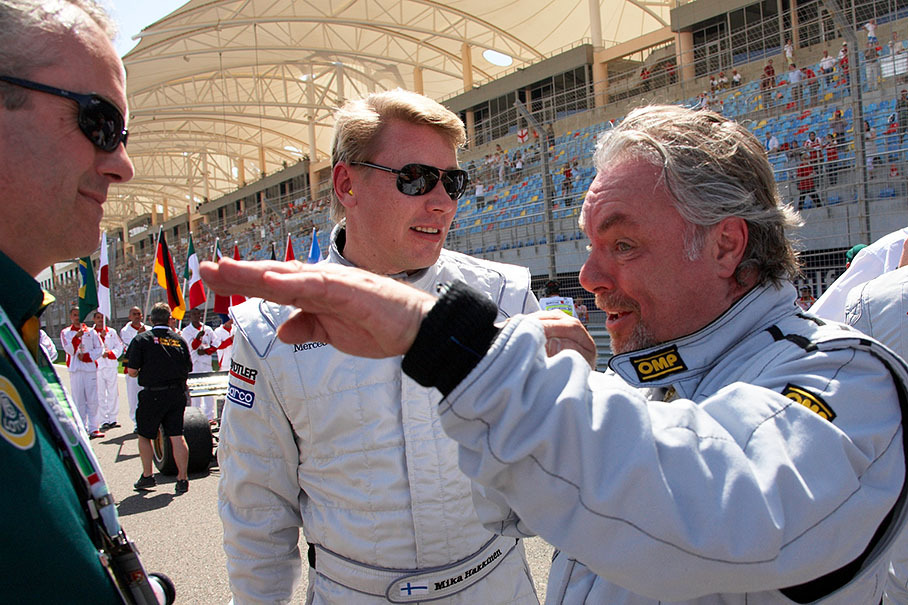 The two Finnish World Champions Mika Hakkinen(1998 and 1999) and Keke Rosberg (1982) report about their joy of the ride to Clive Chapman