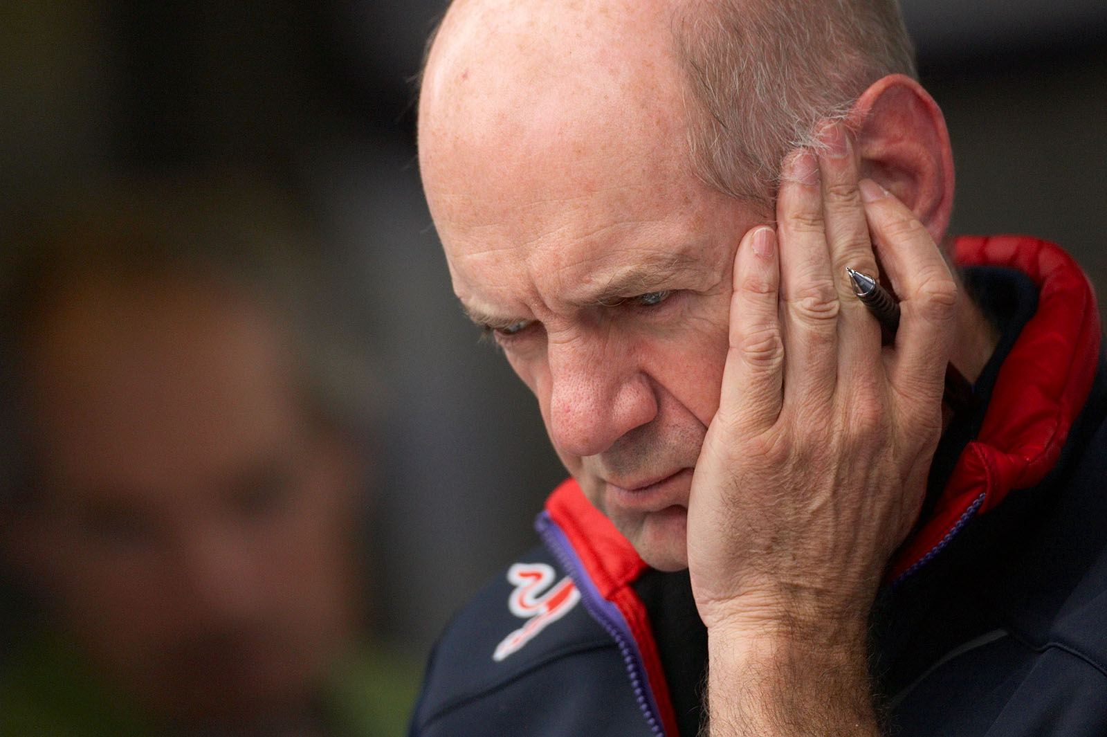 Adrian Newey in the Red Bull pits