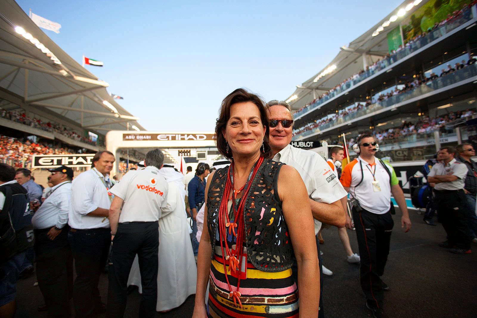 Wife of Mansour Ojjeh on the grid.