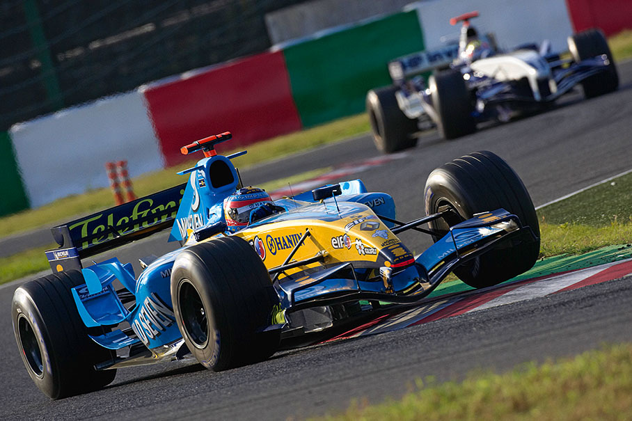 Fernando Alonso curbing.