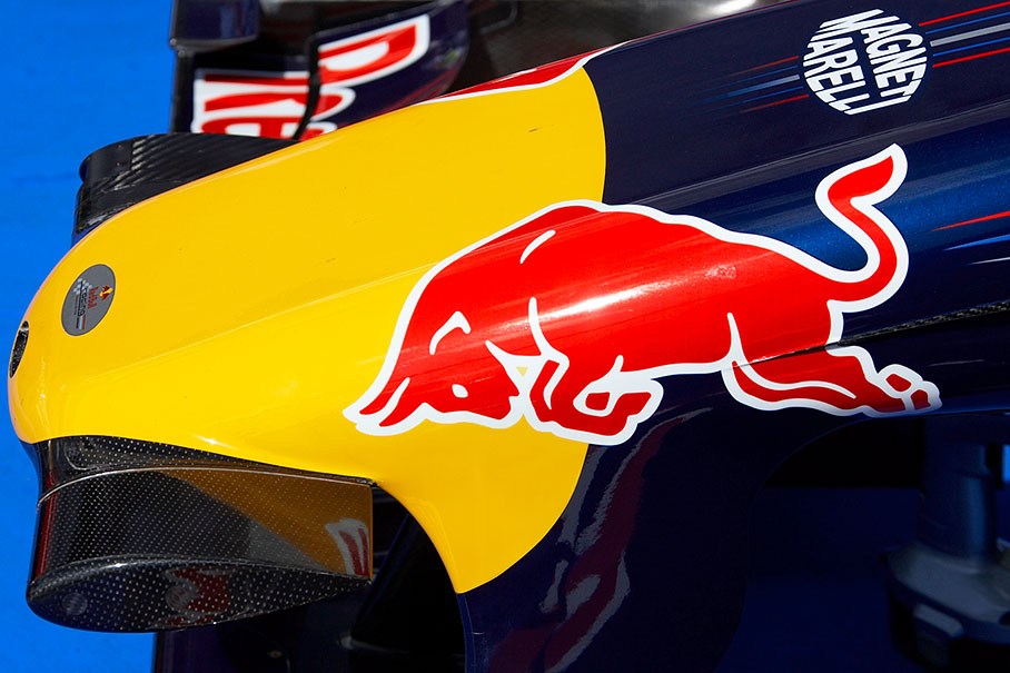 The Red Bull jumps at a nose cone tip with built-in on-board camera