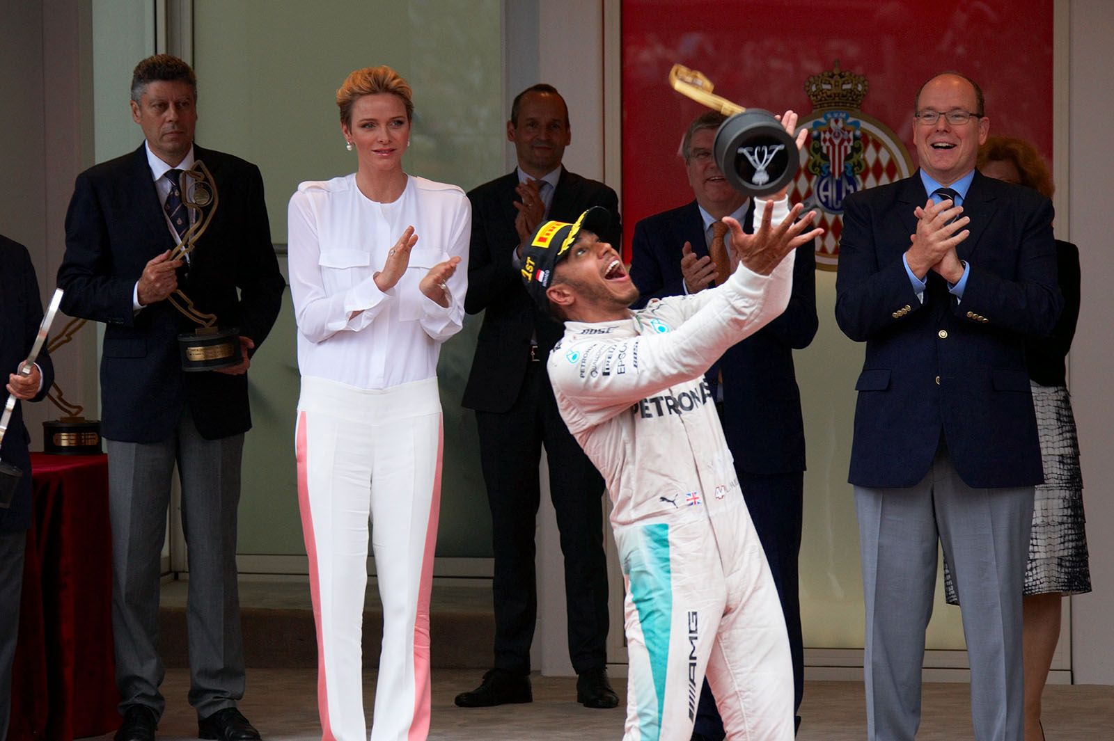 A delighted race winner Lewis Hamilton, Monte Carlo Grand Prix, 2016