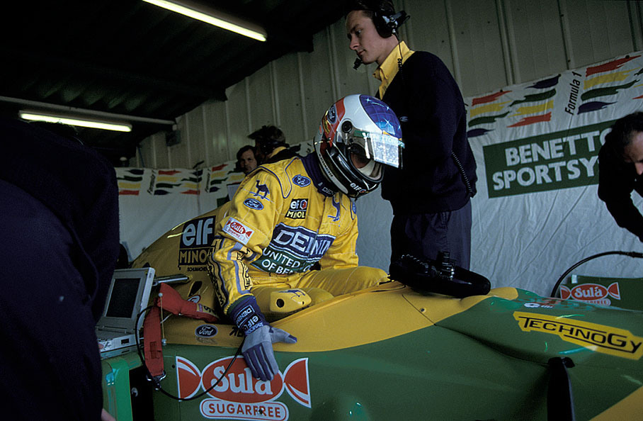 Michael Schumacher takes a seat