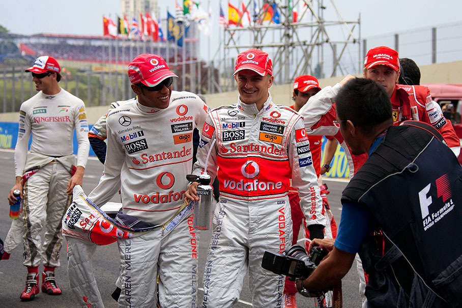 McLaren team mates Hamilton and Kovalainen