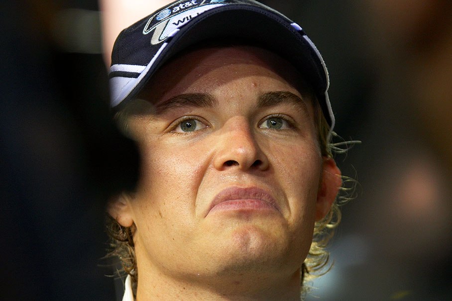 Third qualifier Nico Rosberg during an interview after qualifying
