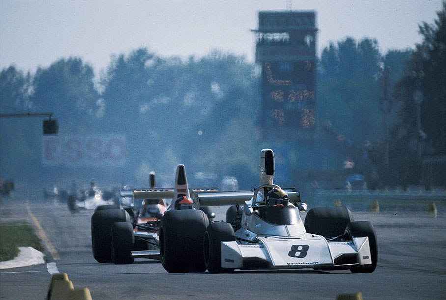 Carlos Pace on a Brabham-Cosworth BT44