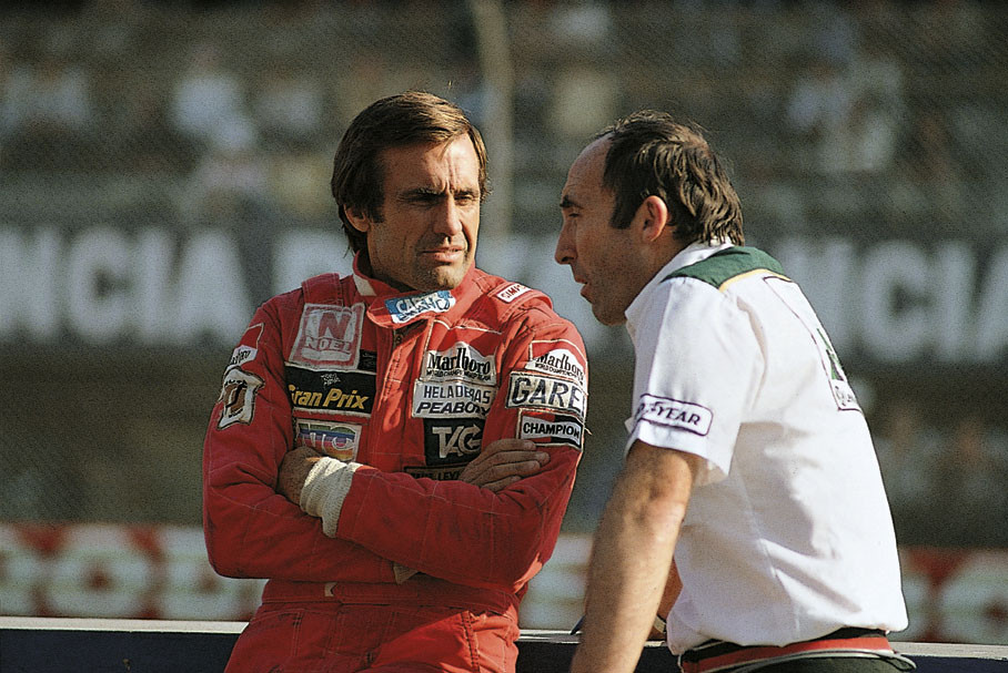 Frank Williams and his driver Carlos Reutemann.
