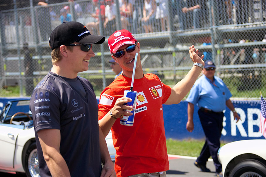 Michael Schumacher and Kimi Raikkonen