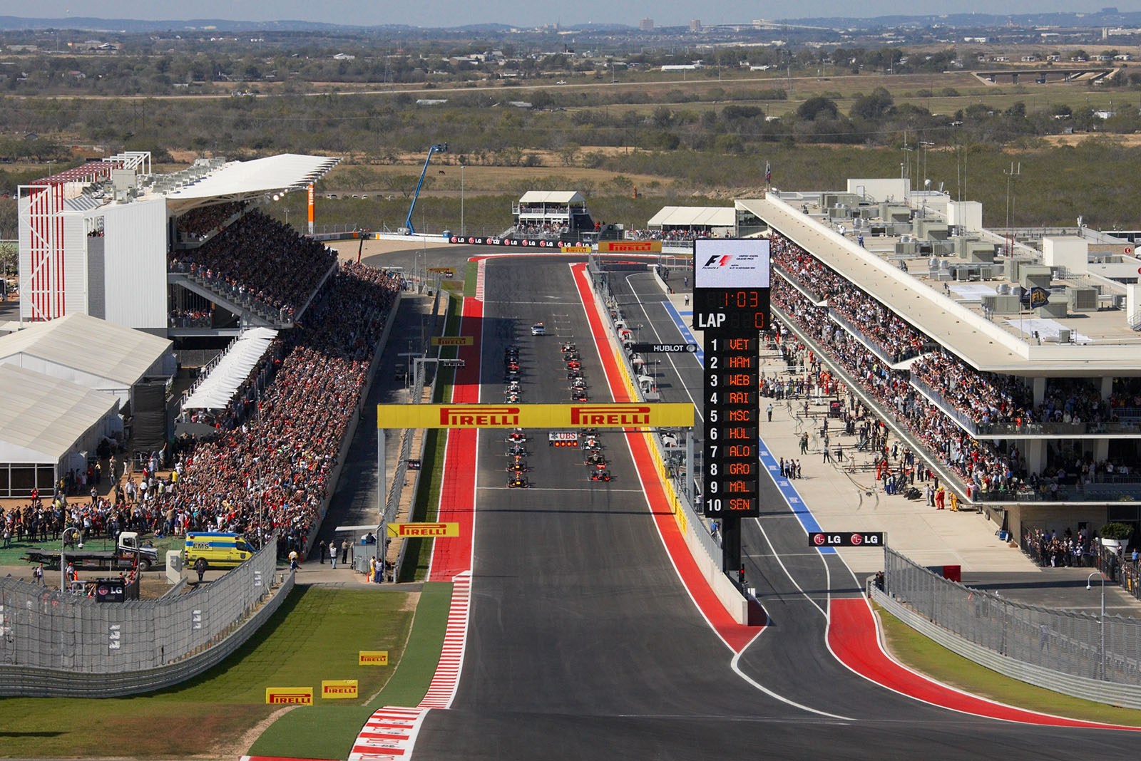 One second before the start of the race