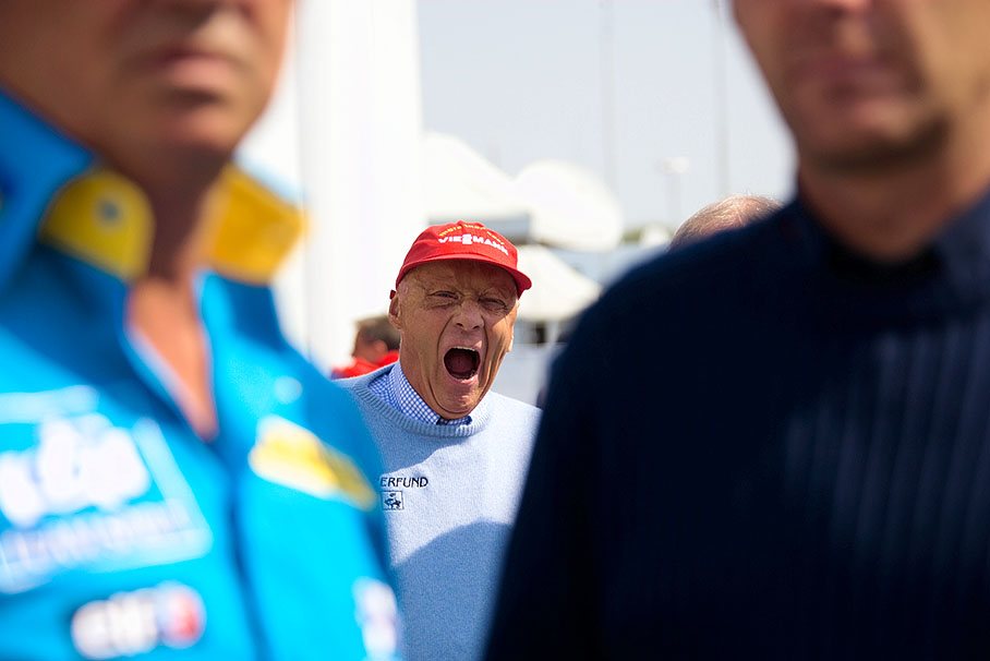 Niki Lauda had a long charity engagement last night