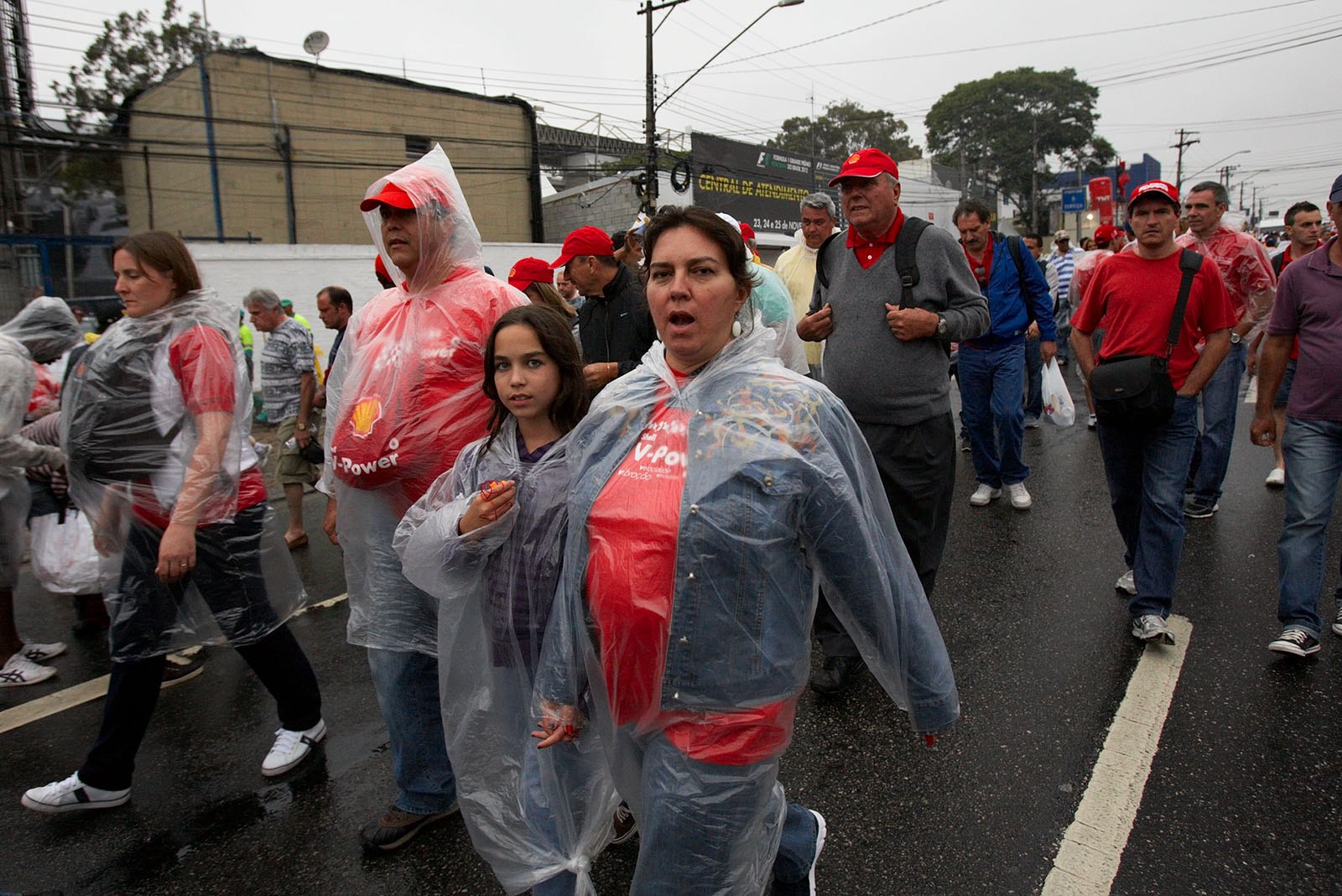Race fans leave the circuit after the rainy but exciting Formula 1 season closing event