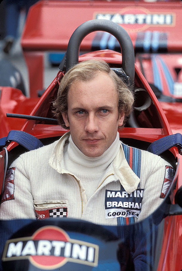 Later third placed local hero Hans-Joachim Stuck sits in a Brabham-Alfa Romeo, German GP Hockenheim 1977