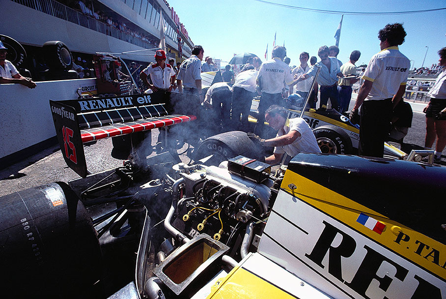 Tambay's Renault during practice
