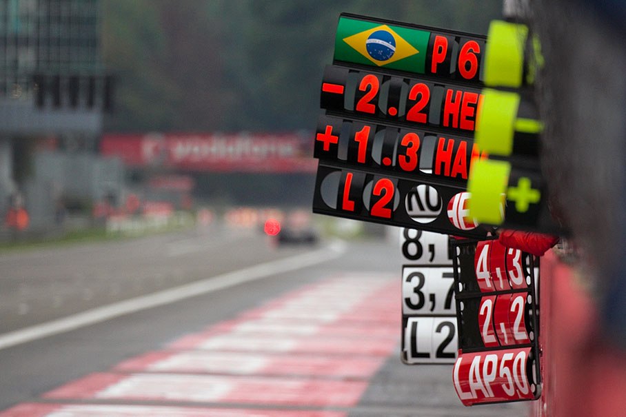 Massa's pit board