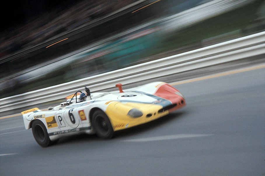 Dechent's Porsche 908/2 #6, driven by Gerard Larrousse (F) and Rudi Lins (A) becomes first placed in prototype category