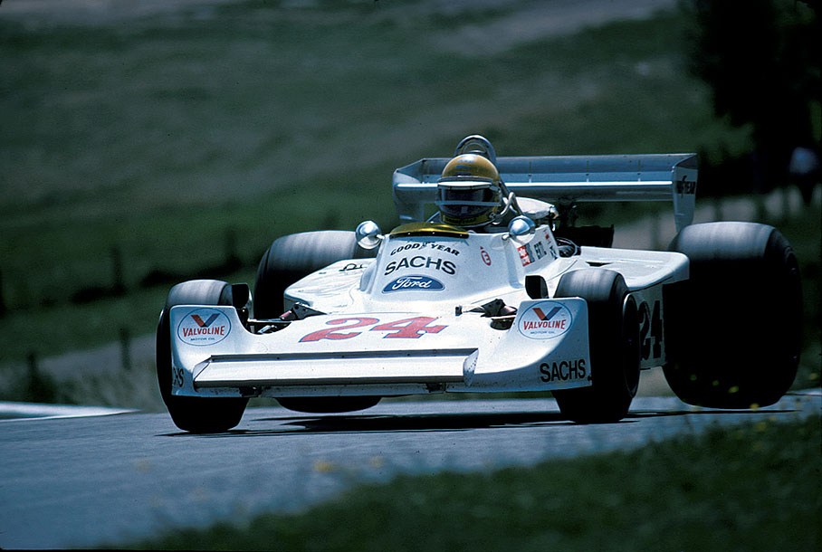 Harald Ertl jumps in the Hesketh-Cosworth 308D, German GP Nuerburgring 1976