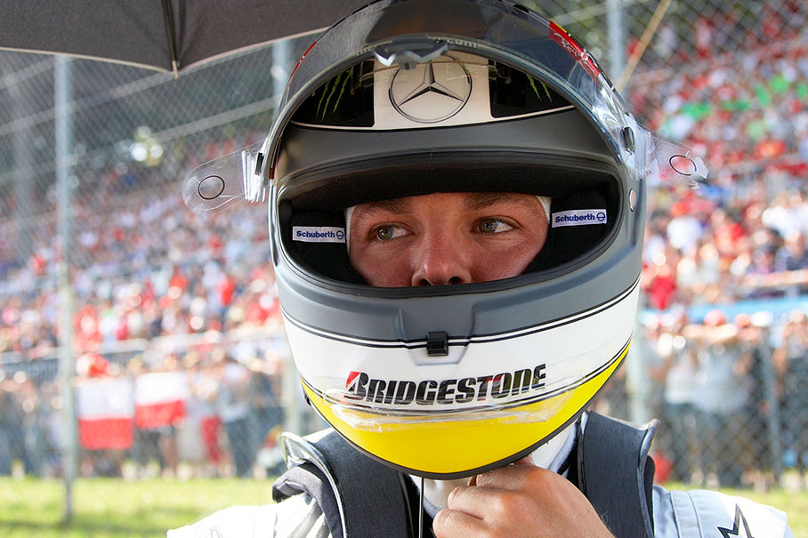 Nico Rosberg, Mercedes GP, on the grid