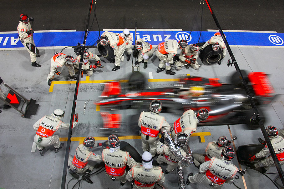 Pit stop of Lewis Hamilton, McLaren Mercedes