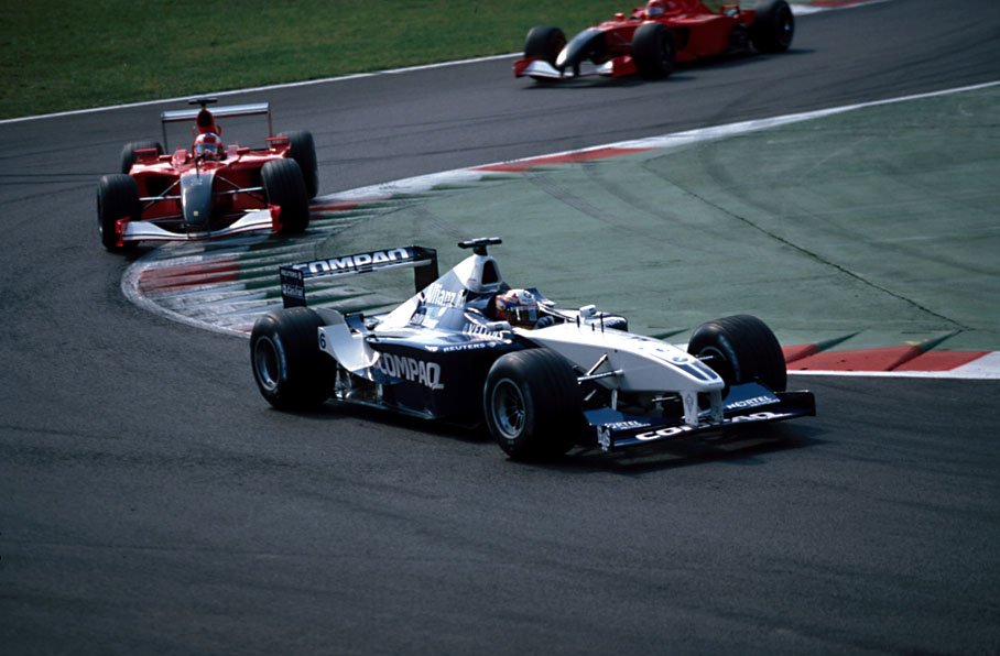 Montoya leading the two Ferraris