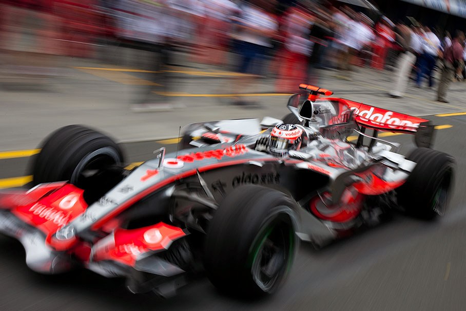 Fernando Alonso in a shiny McLaren