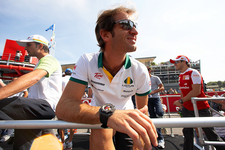 Jarno Trulli on the drivers parade truck