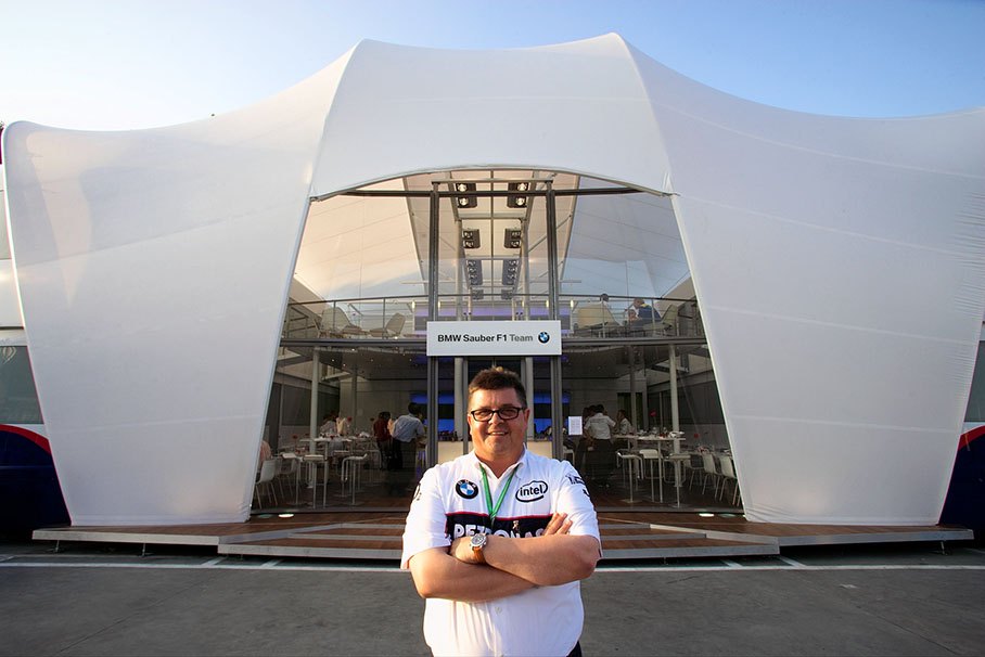 Chef de cuisine "Joschi" takes good care of the guests in his new BMW Sauber motorhome