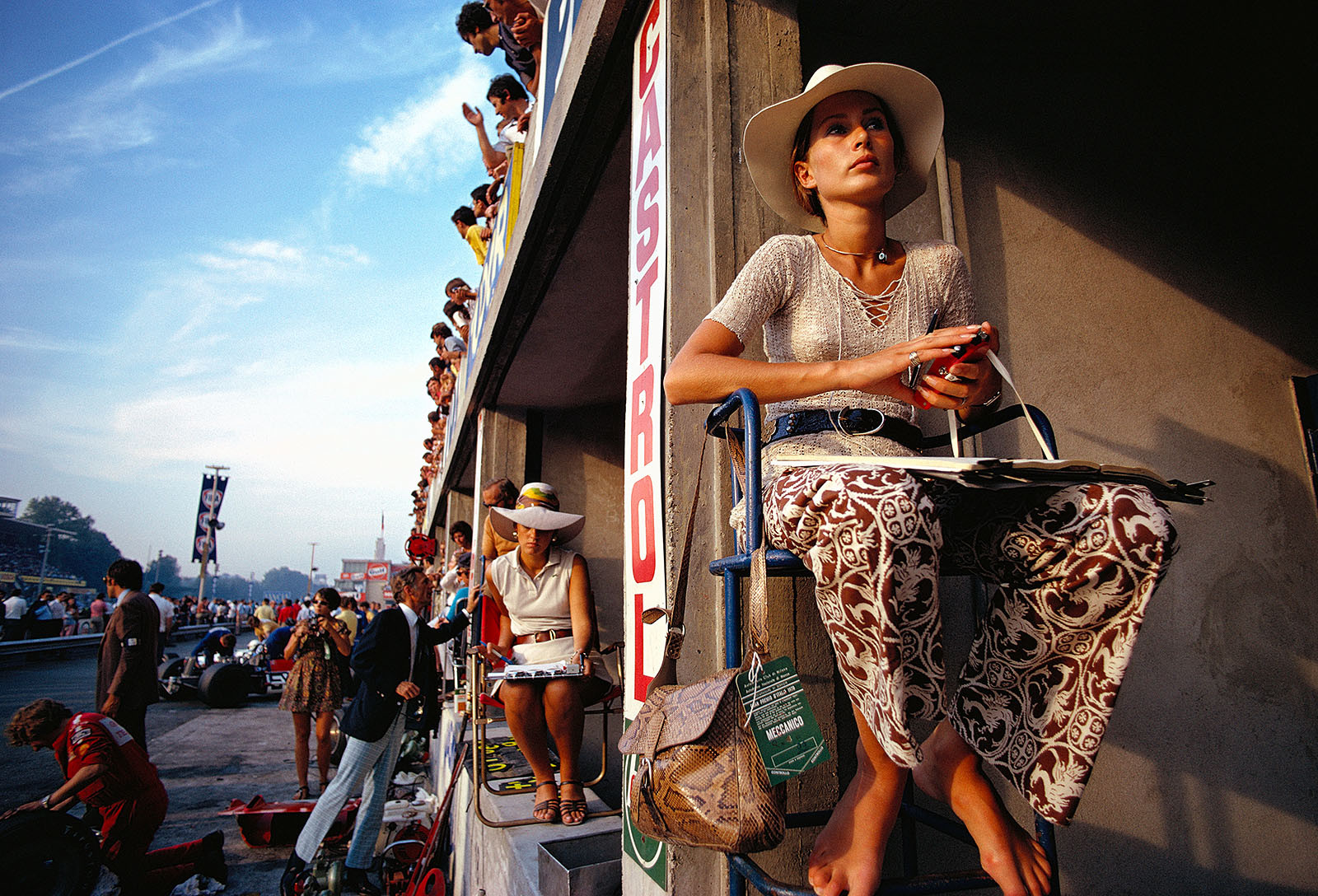 Nina Rindt waiting for her husband Jochen to pass by. Hi died in an accident at Parabolica just moments after this picture was taken, Italian Grand Prix ,Monza, 1970