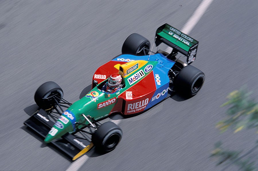 Nelson Piquet on Benetton-Cosworth