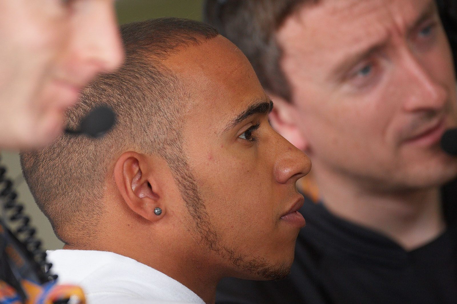 Lewis Hamilton in McLaren pits