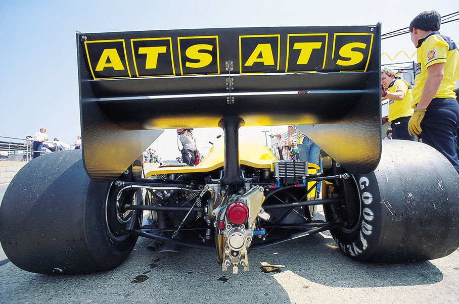 Winkelhock's ATS BMW receiving service during practice session