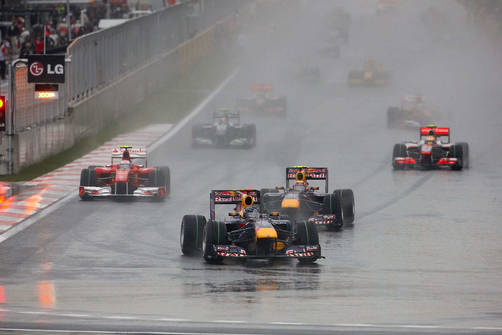 Re-start of the race.