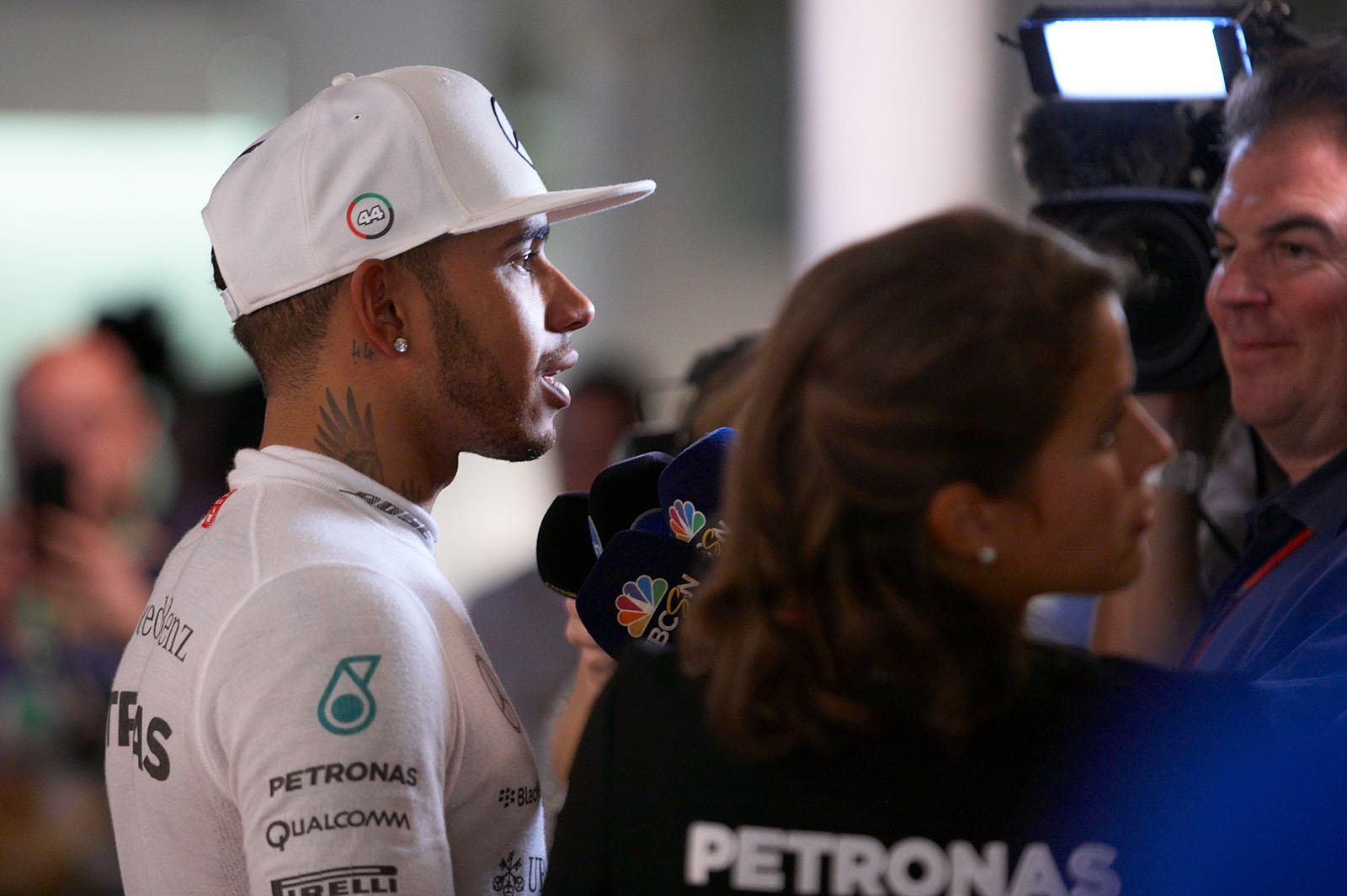 Lewis Hamilton after qualifying second for the 2015 Abu Dhabi Grand Prix