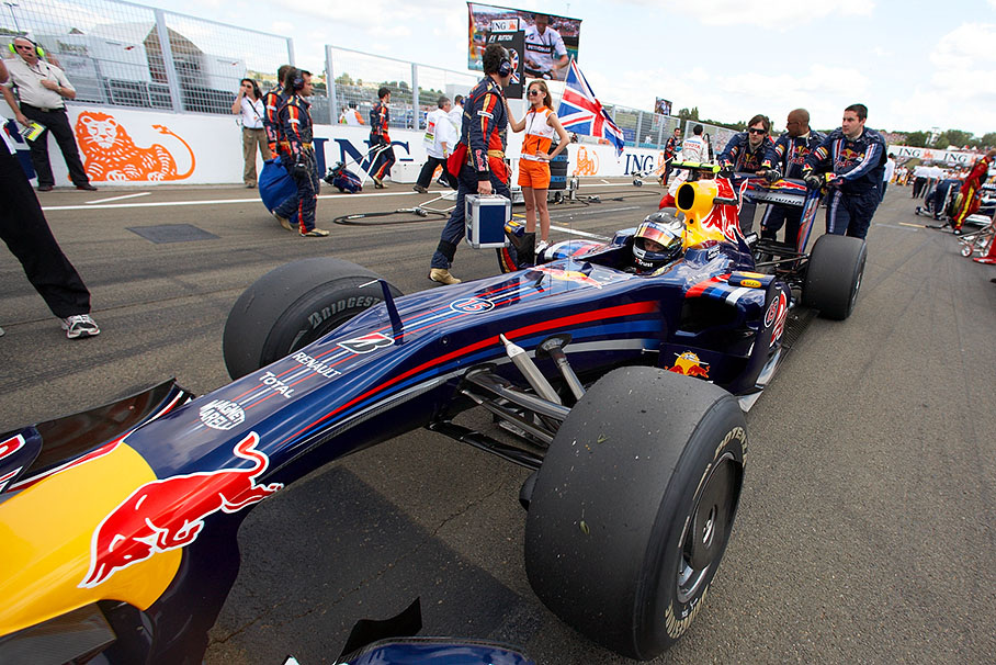 Sebastian Vettel is being pushed to second grid position