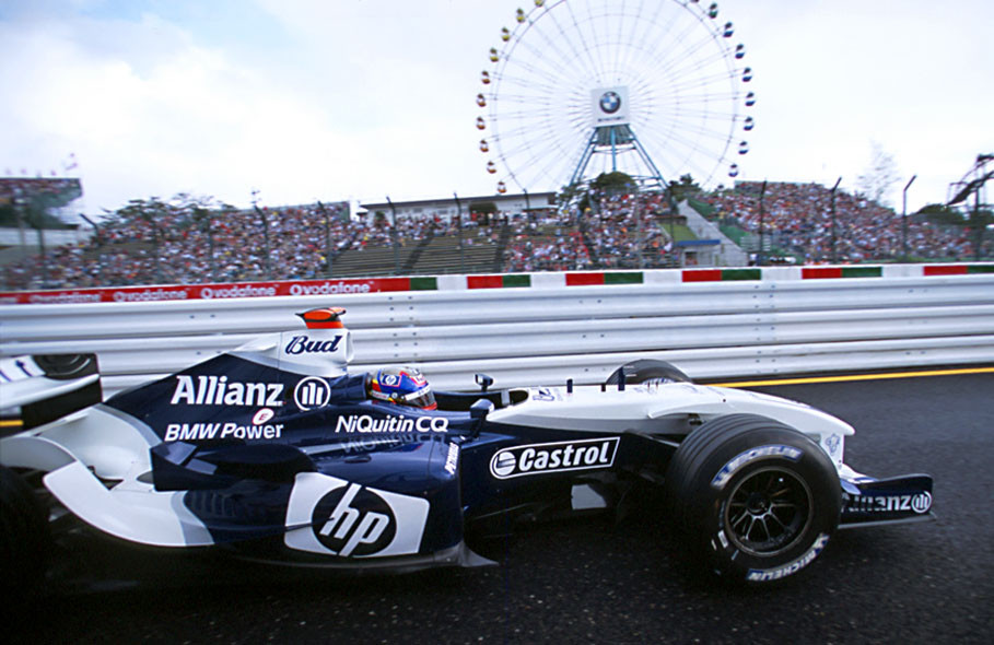 Juan Pablo Montoya entering the pitlane