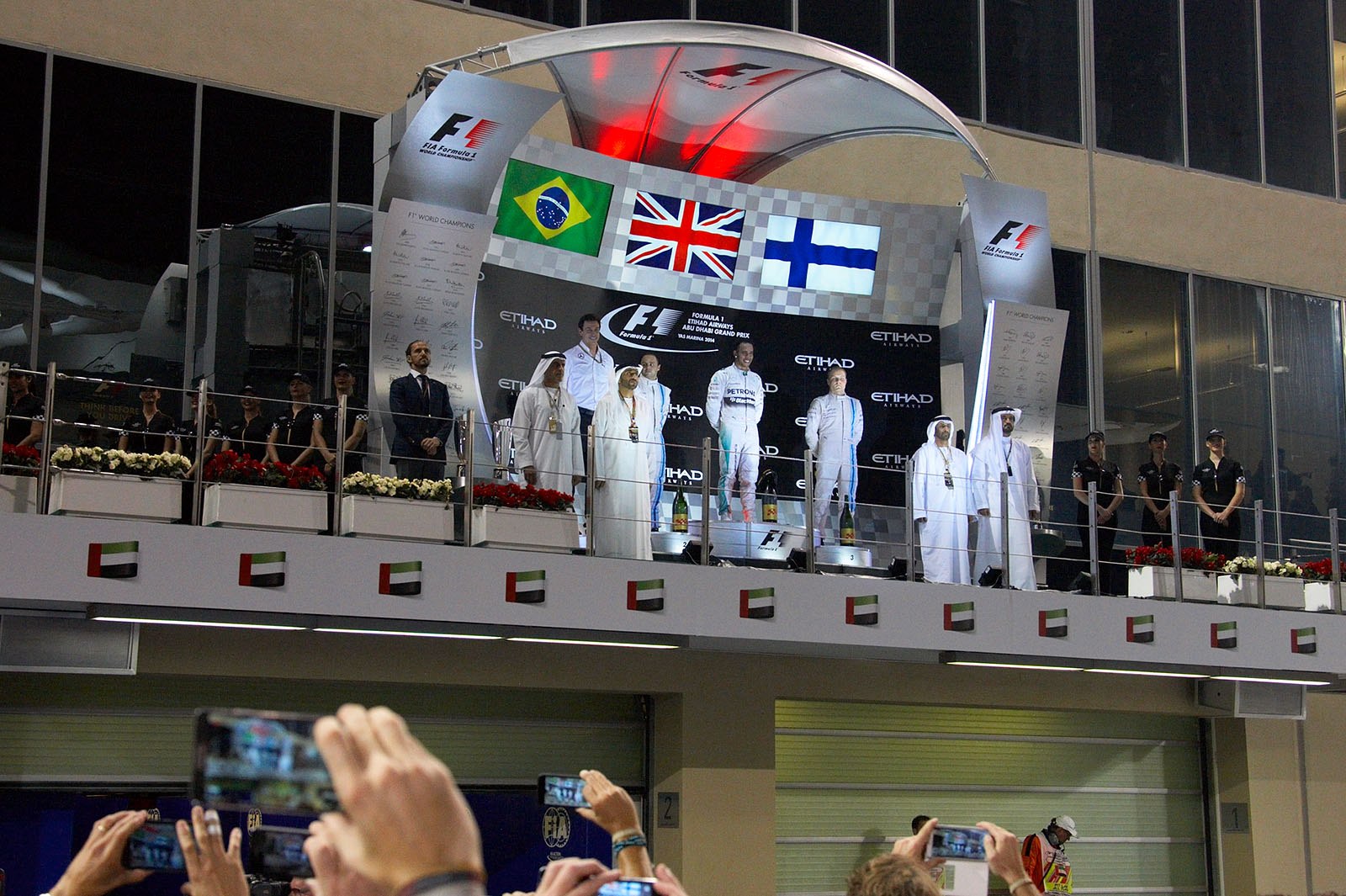 Podium shot, Abu Dhabi Grand Prix, 2014