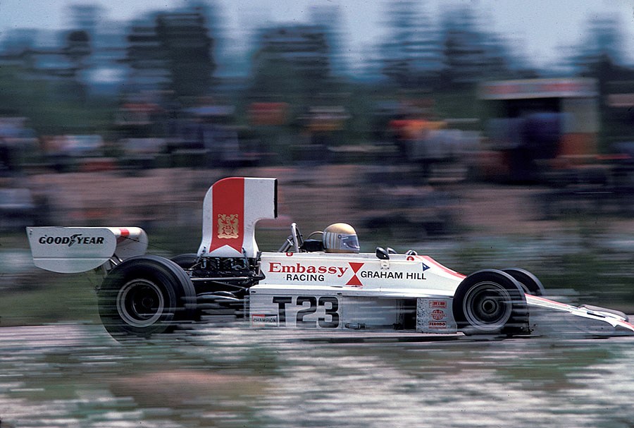 Vern Schuppan on Hill-Cosworth GH1 Lola T370 - the Australian only drove this race for Graham Hill's Embassy Racing Team