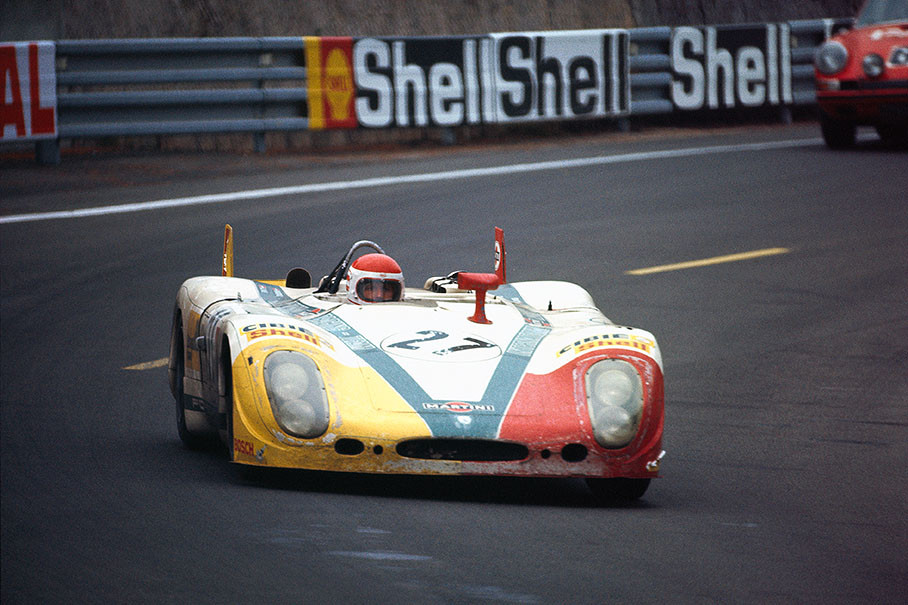The Helmut Marko (A) / Rudi Lins (A) Porsche 908/02 LH #005 entered by Martini International Racing Team gain third position at finish