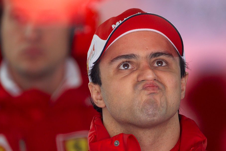 A thoughtful Felipe Massa in Ferrari pits