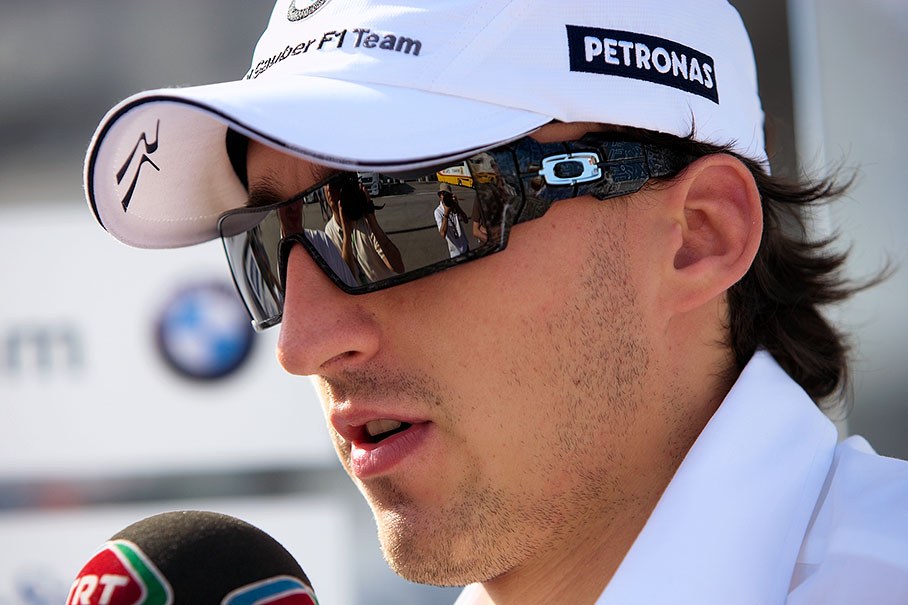 BMW Sauber's Robert Kubica gives an interview to the Turkish media