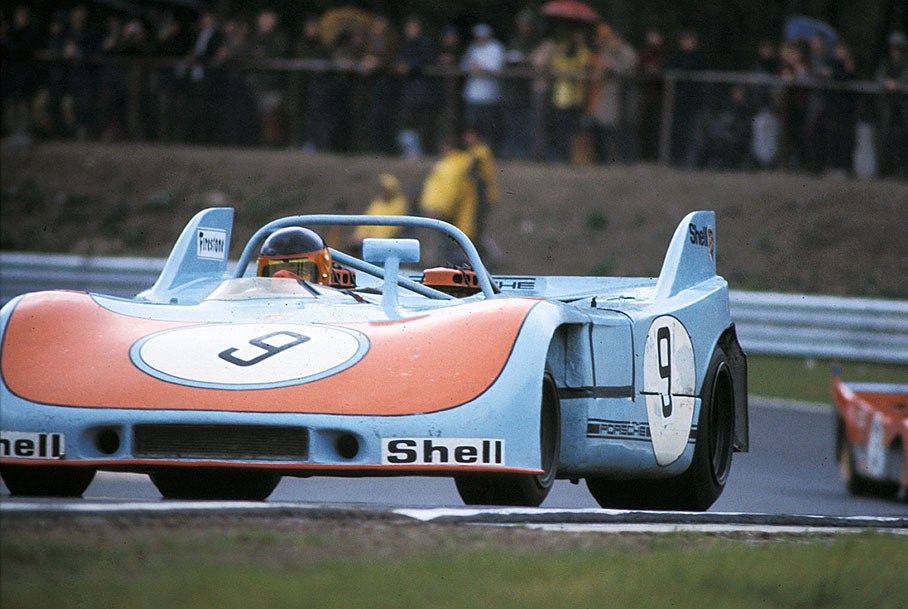 The Porsche 908/03 008 driven by Reinhold Jöst (D), Mario Casoni (I) and Wilhelm Bartels (D)