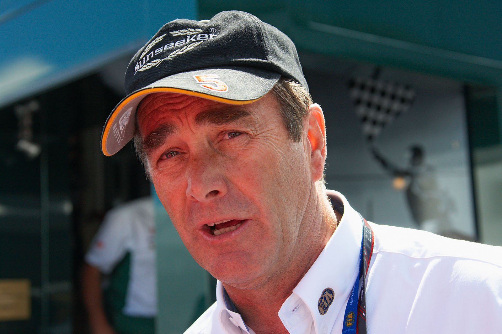 FIA stewart for the British GP 2010 and F1 World Champion in 1992 Nigel Mansell