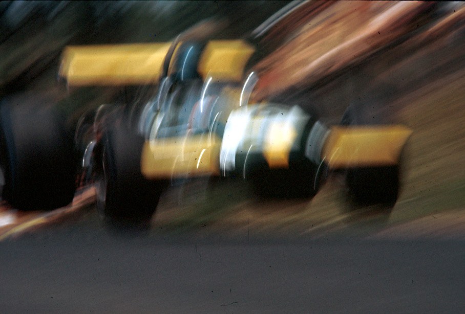 Jacky Ickx slides at the edge with his Brabham-Cosworth BT26
