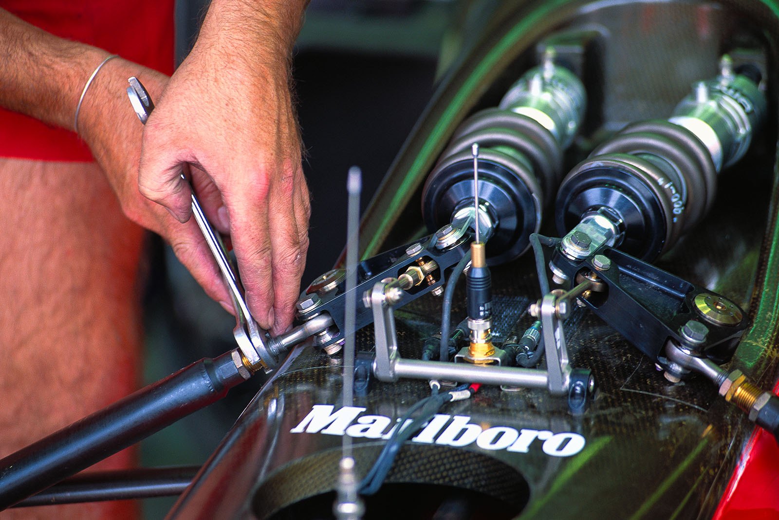 Front suspension settings at a McLaren
