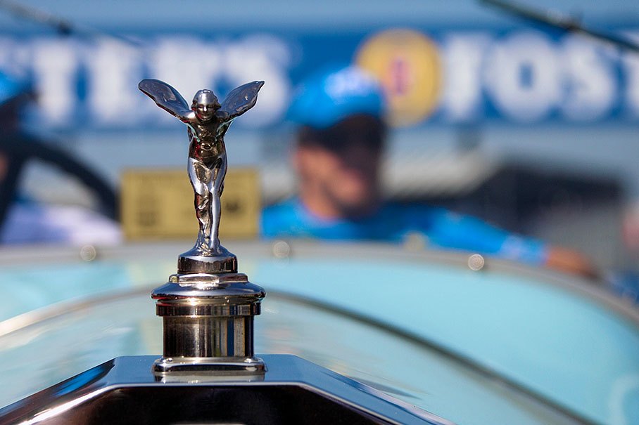 A Silver Emily guiding Alonso's Rolls Royce