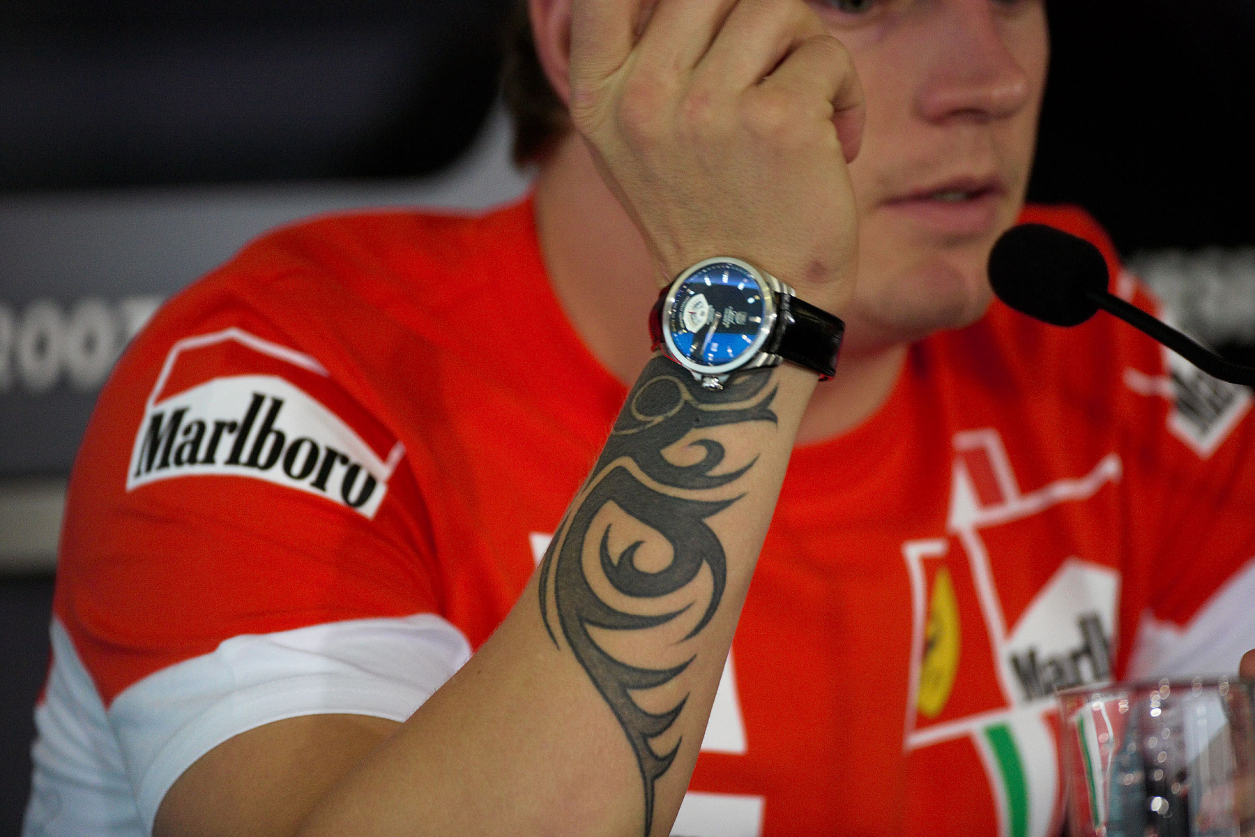 Kimi Raikkonen's tattoo.