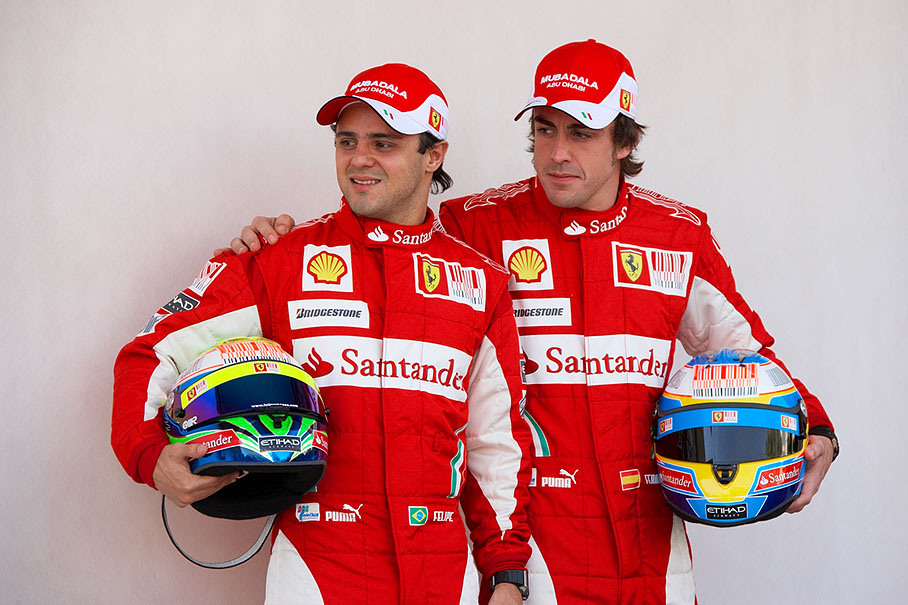 Ferrari team-mates Felipe Massa and Fernando Alonso