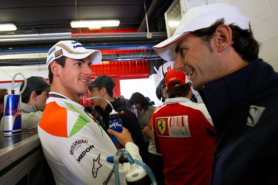 Adrian Sutil and Pedro de la Rosa