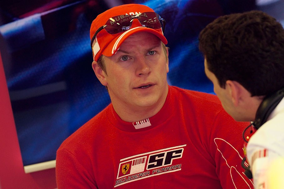 Kimi Raikkonen in Ferrari pit